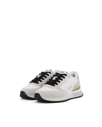 SUN 68 SNEAKERS STARGIRL GLITTER LOGO BIANCO