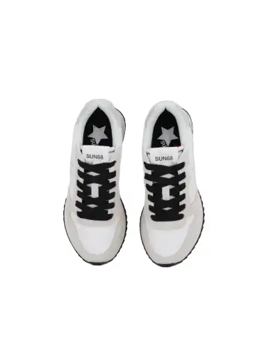 SUN 68 SNEAKERS STARGIRL GLITTER LOGO BIANCO