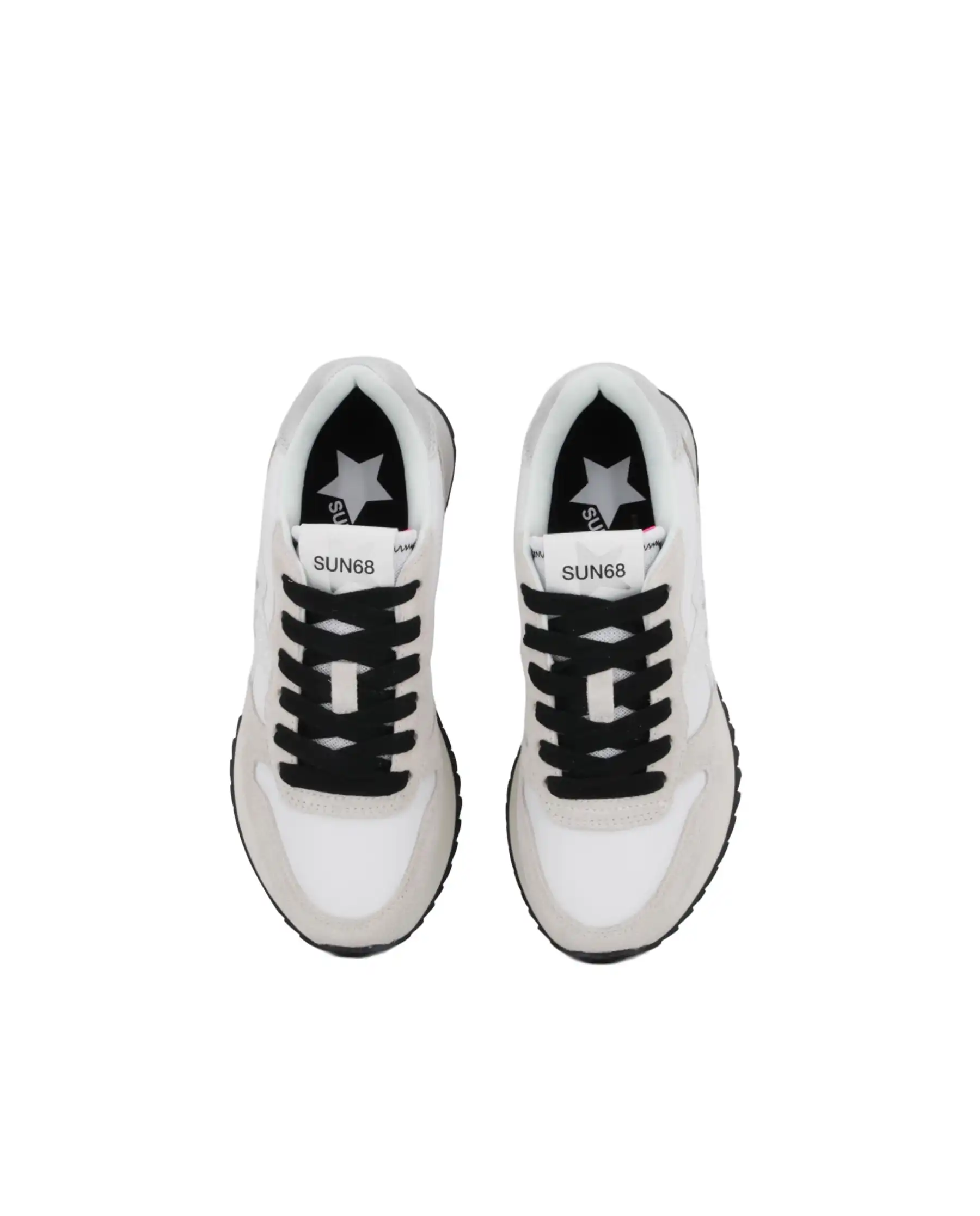 SUN 68 SNEAKERS STARGIRL GLITTER LOGO BIANCO