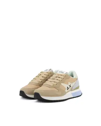 SUN 68 SNEAKERS STARGIRL GLITTER LOGO BEIGE