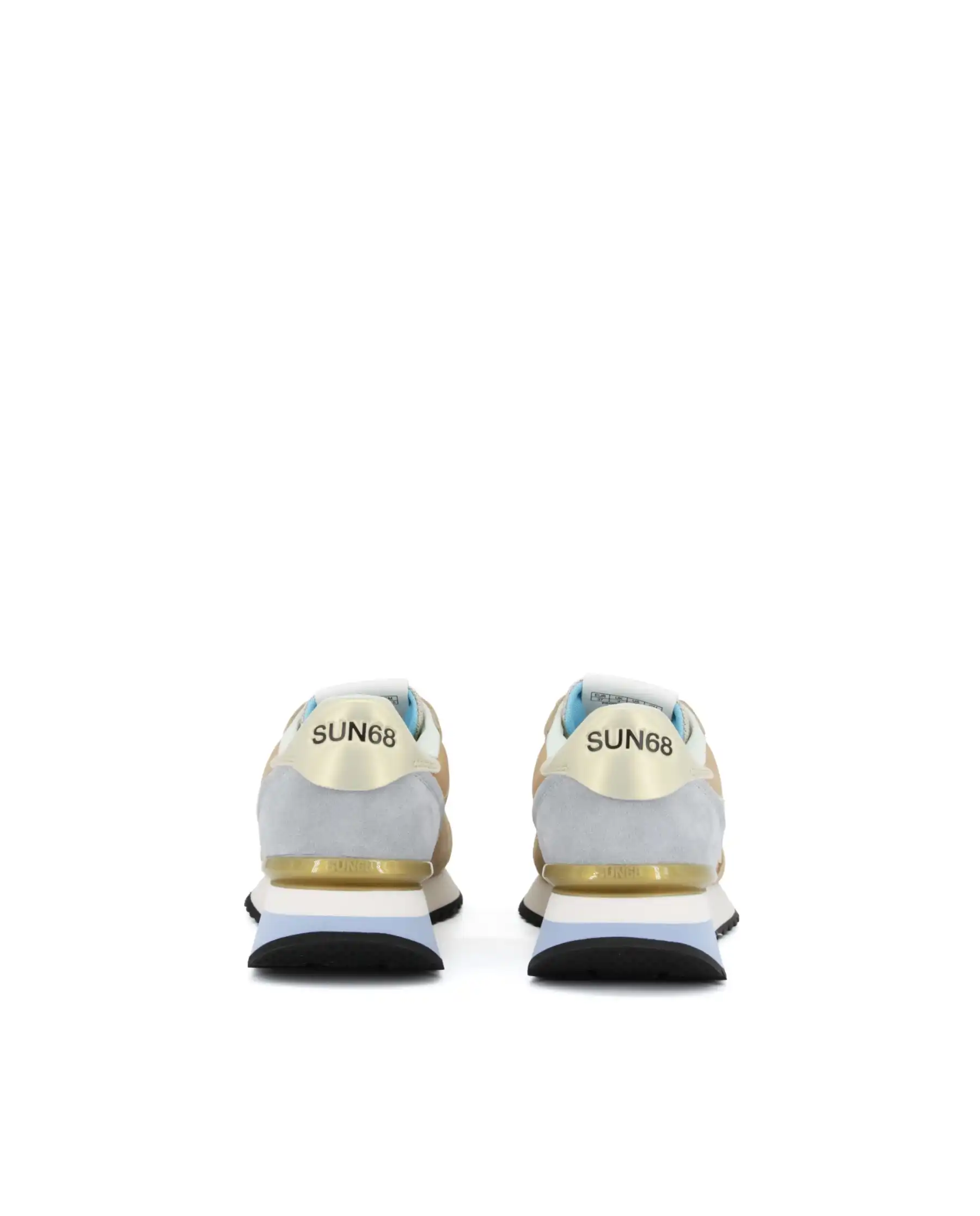 SUN 68 SNEAKERS STARGIRL GLITTER LOGO BEIGE