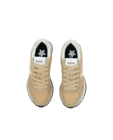 SUN 68 SNEAKERS STARGIRL GLITTER LOGO BEIGE