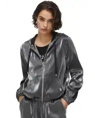 LIU JO GIACCA LAMINATA ARGENTO