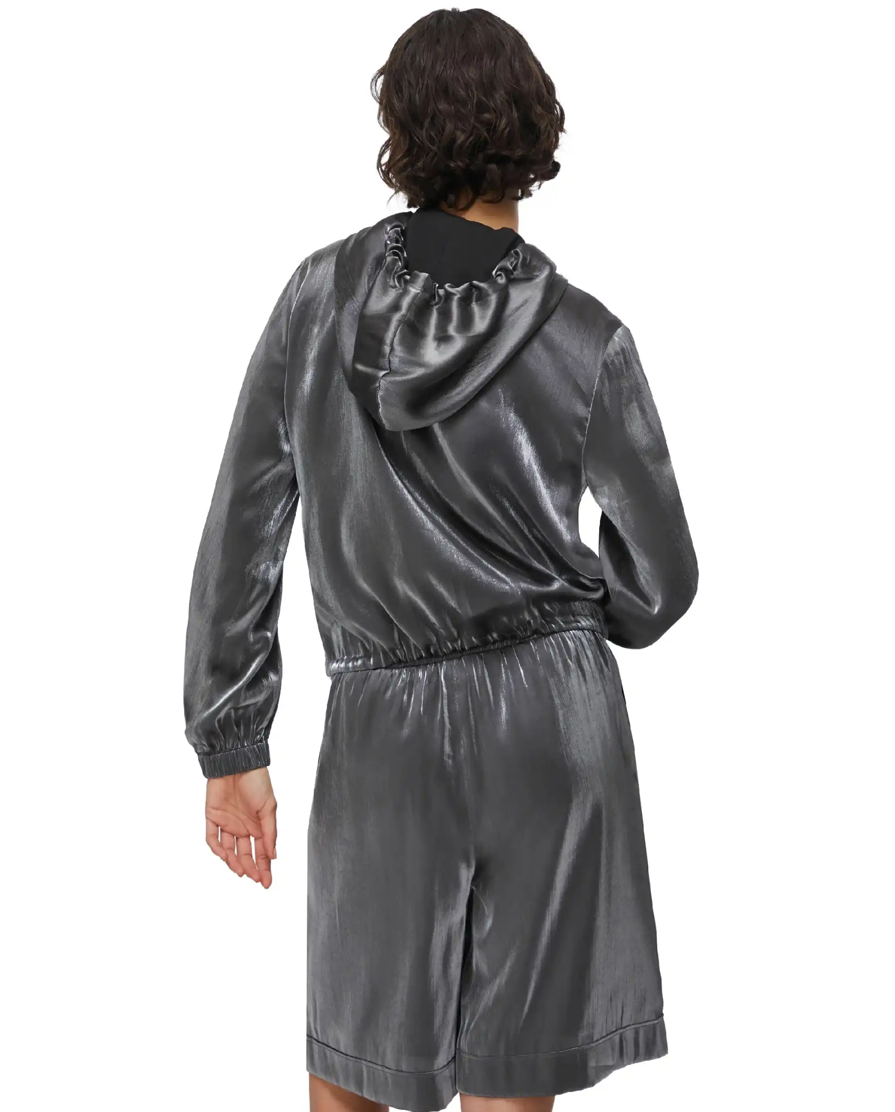 LIU JO GIACCA LAMINATA ARGENTO