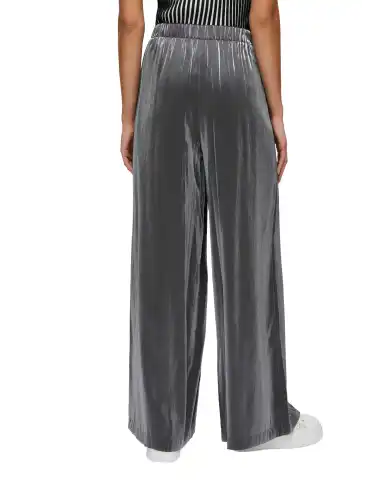LIU JO PANTALONI FLARE LAMINATI ARGENTO