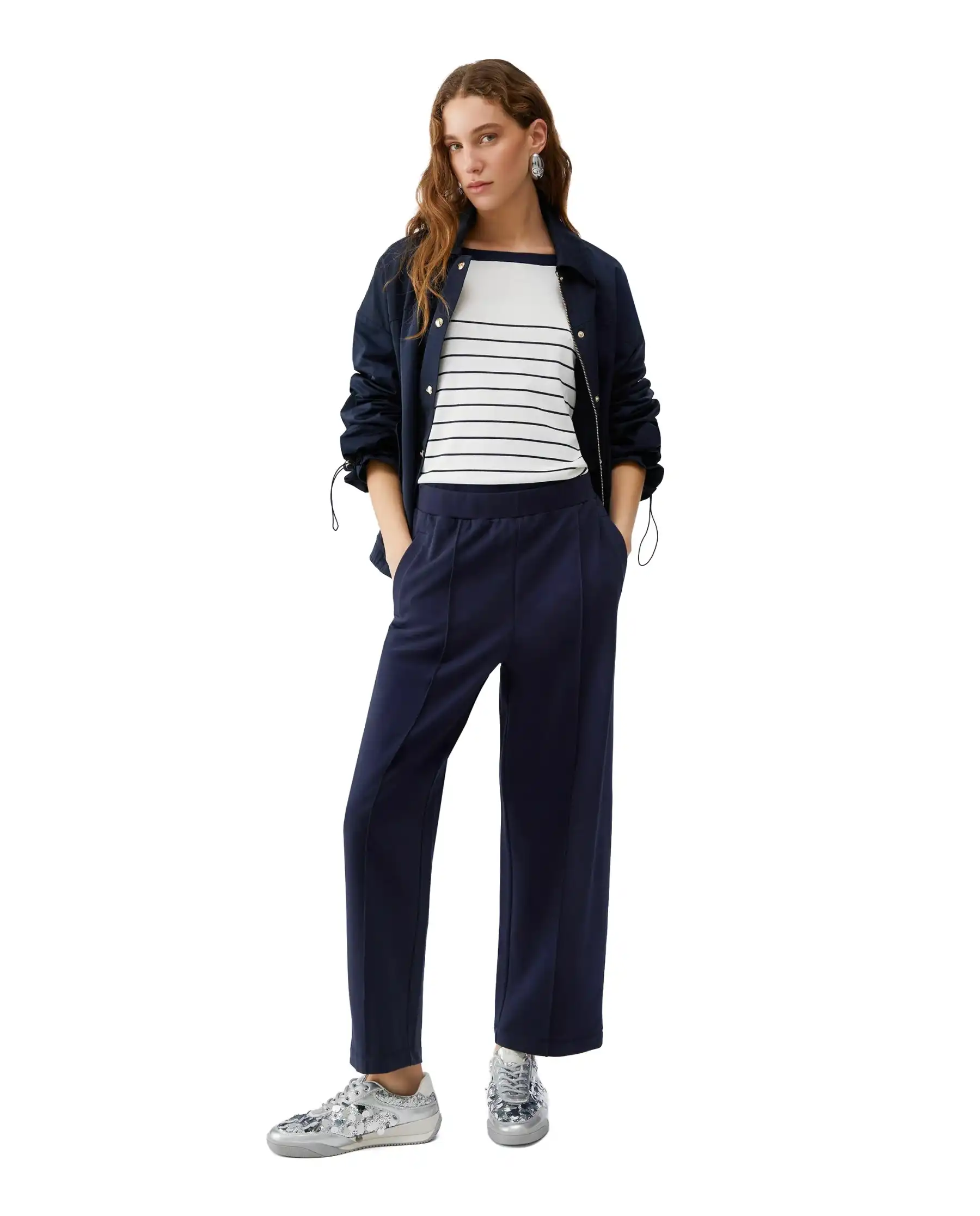 LIU JO MAGLIA A RIGHE BIANCO