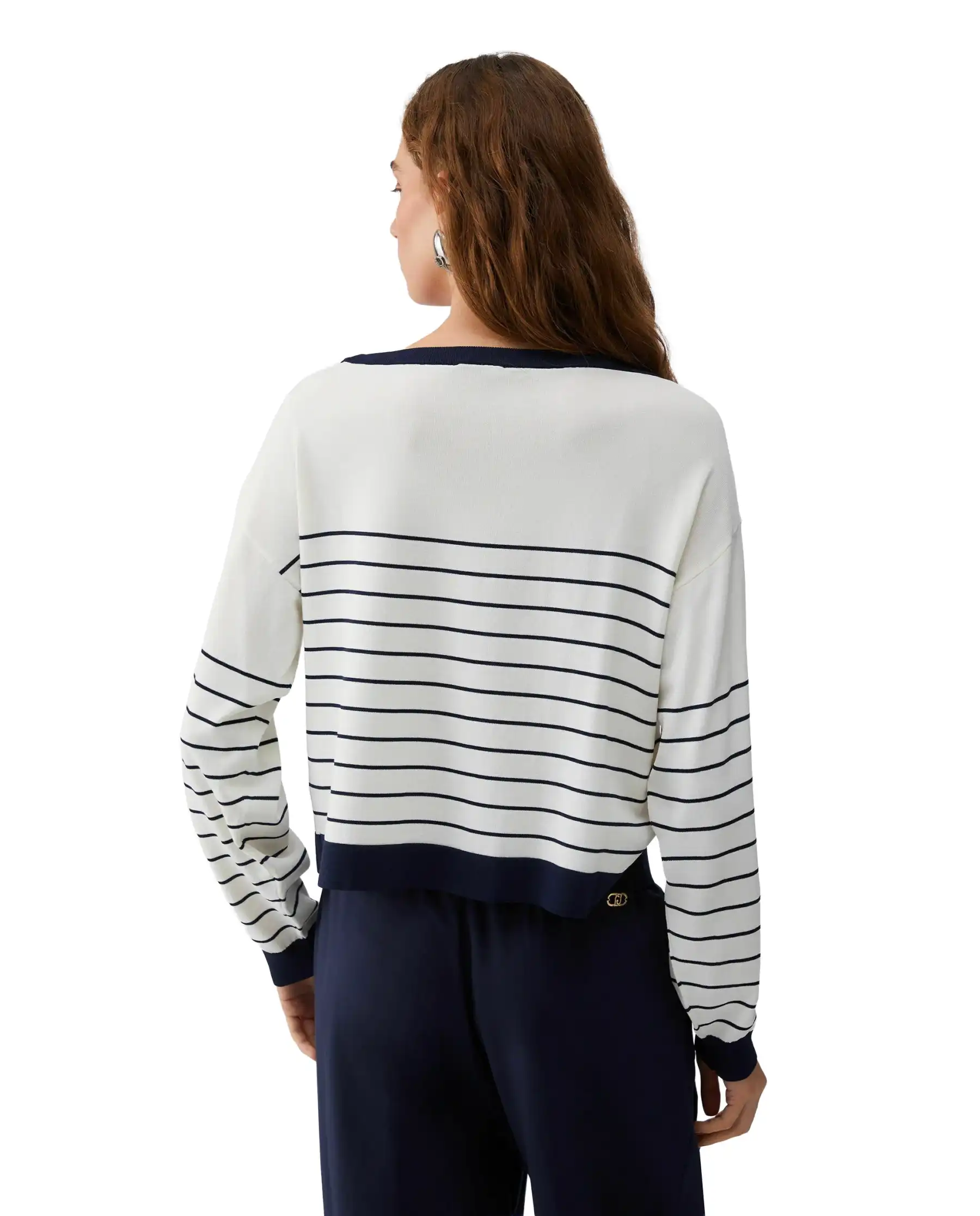 LIU JO MAGLIA A RIGHE BIANCO