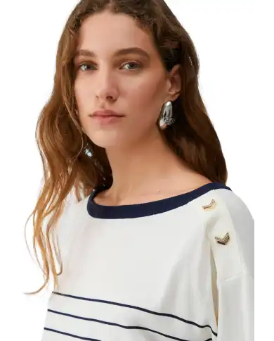 LIU JO MAGLIA A RIGHE BIANCO