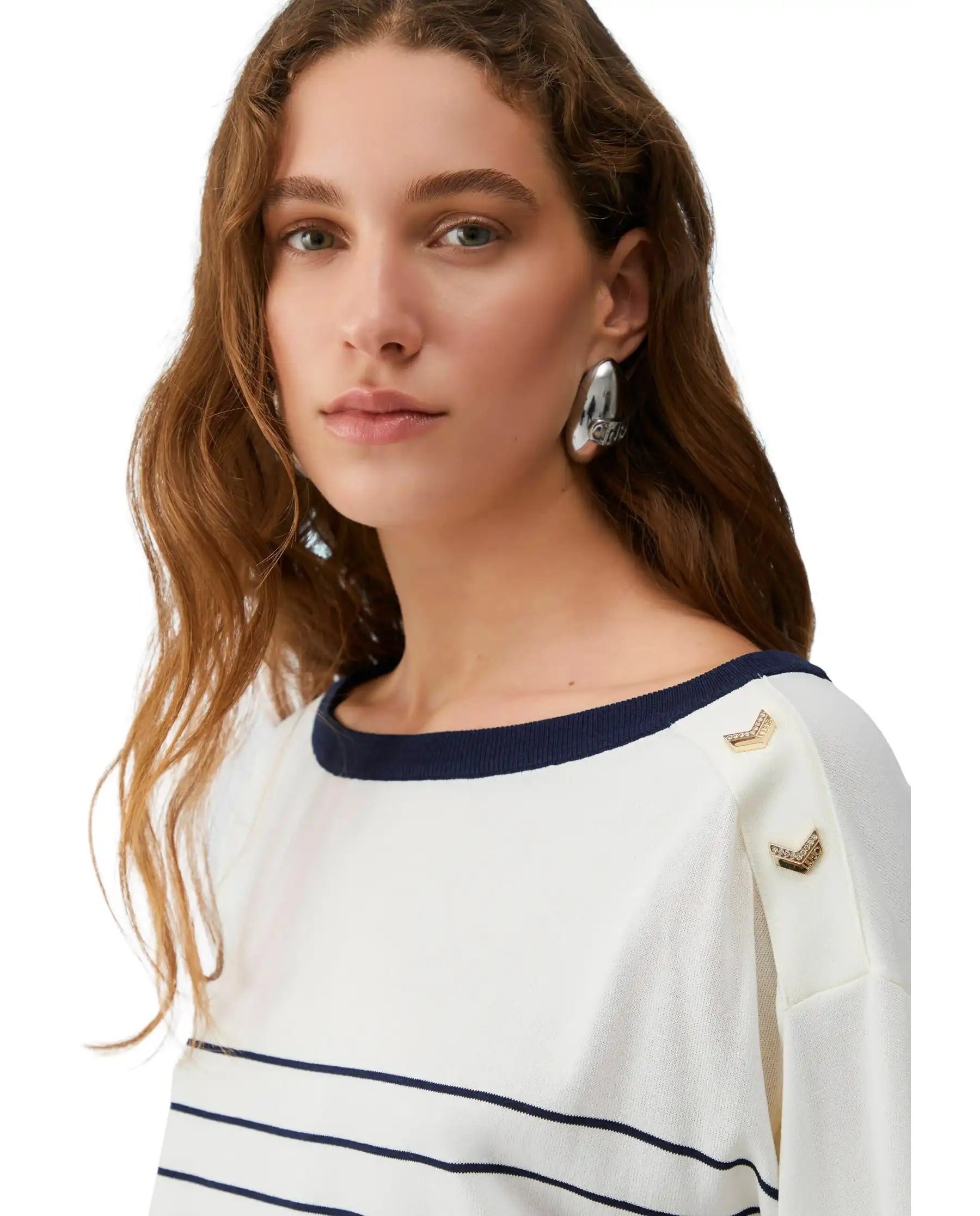 LIU JO MAGLIA A RIGHE BIANCO