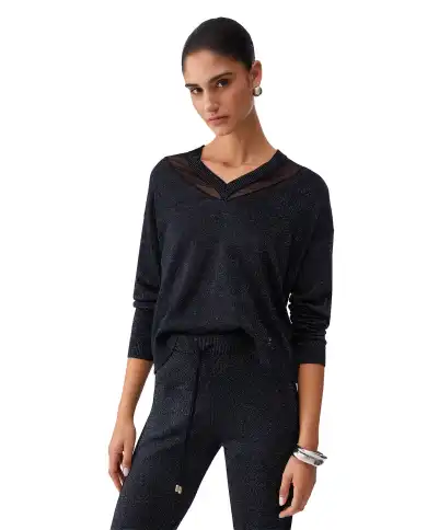 LIU JO MAGLIA LUREX NERO