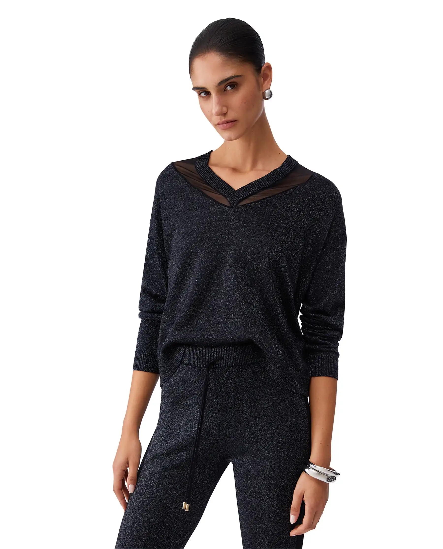 LIU JO MAGLIA LUREX NERO