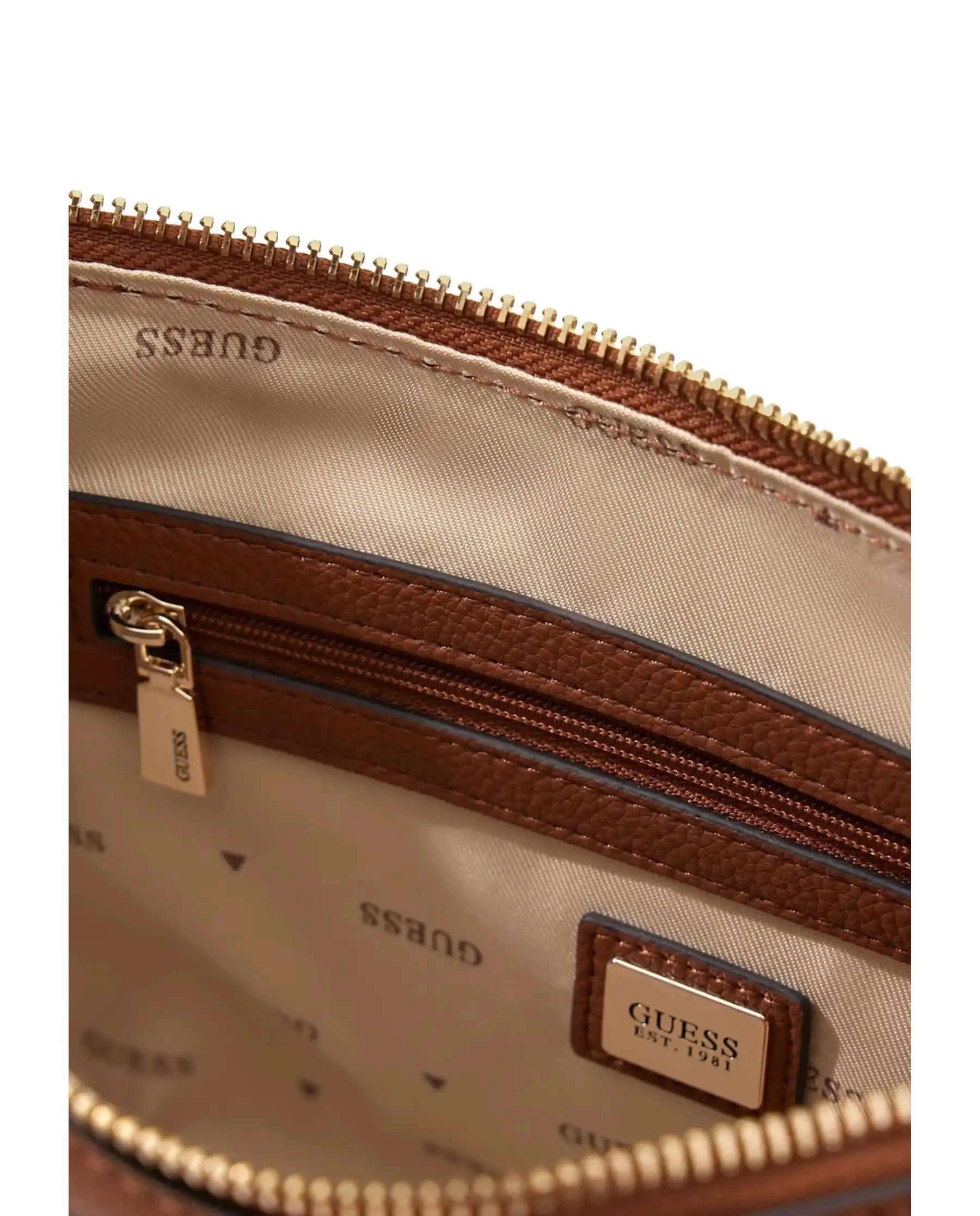 GUESS BORSA ISOLA LOGO COGNAC