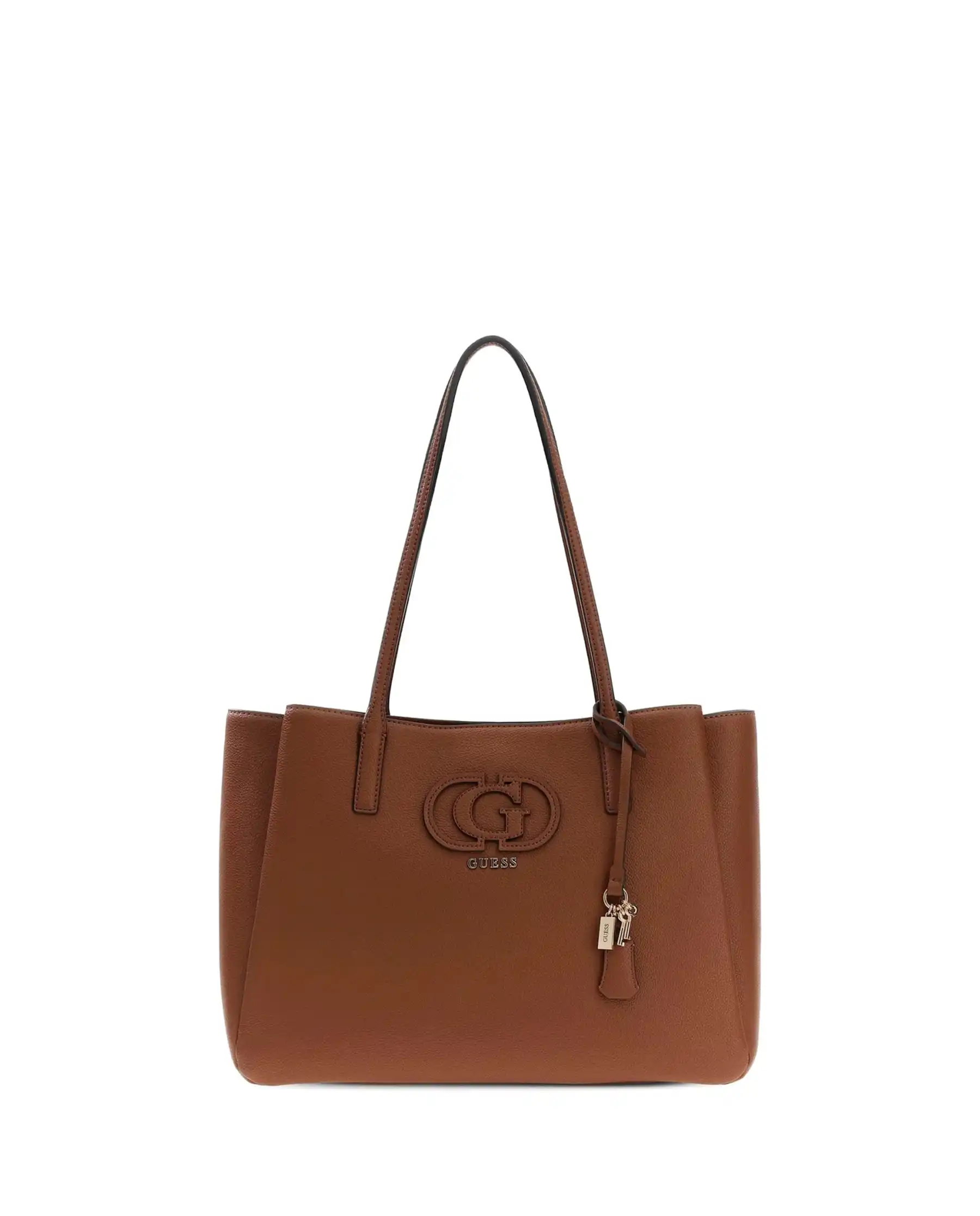 GUESS BORSA ISOLA LOGO COGNAC