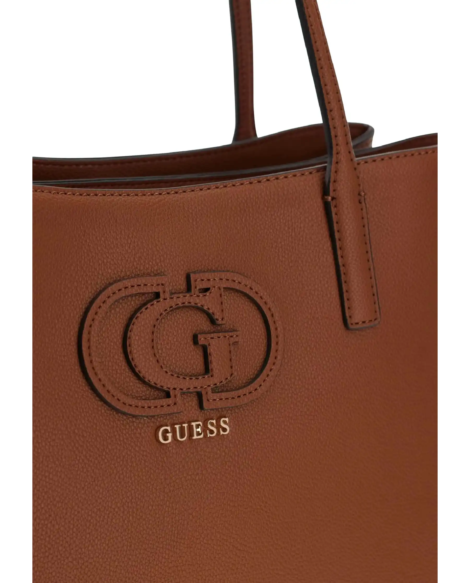 GUESS BORSA ISOLA LOGO COGNAC