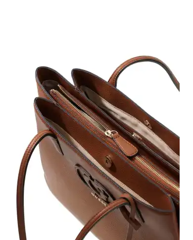GUESS BORSA ISOLA LOGO COGNAC