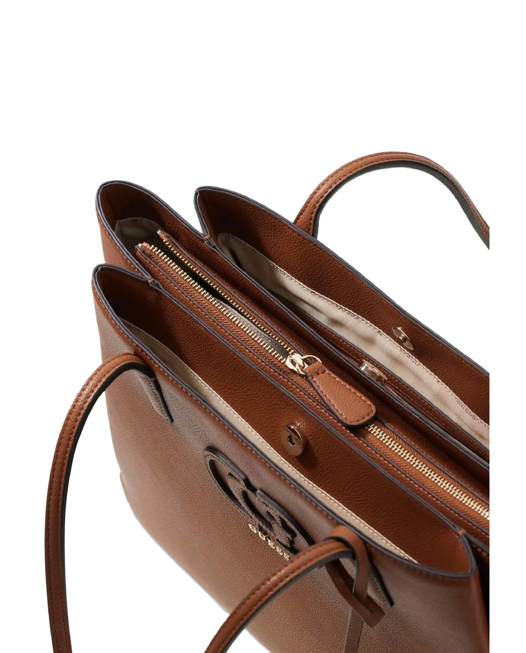 GUESS BORSA ISOLA LOGO COGNAC