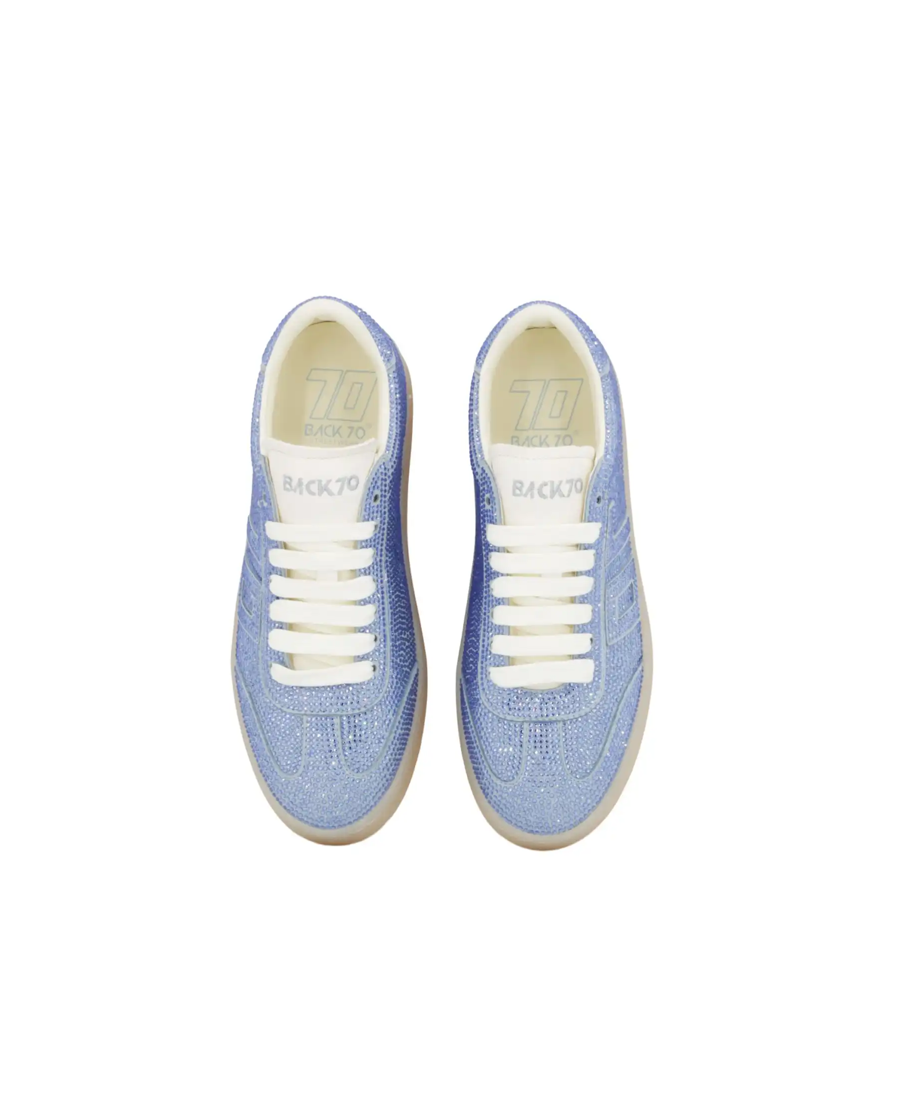 BACK 70 SNEAKERS STRASS AZZURRO