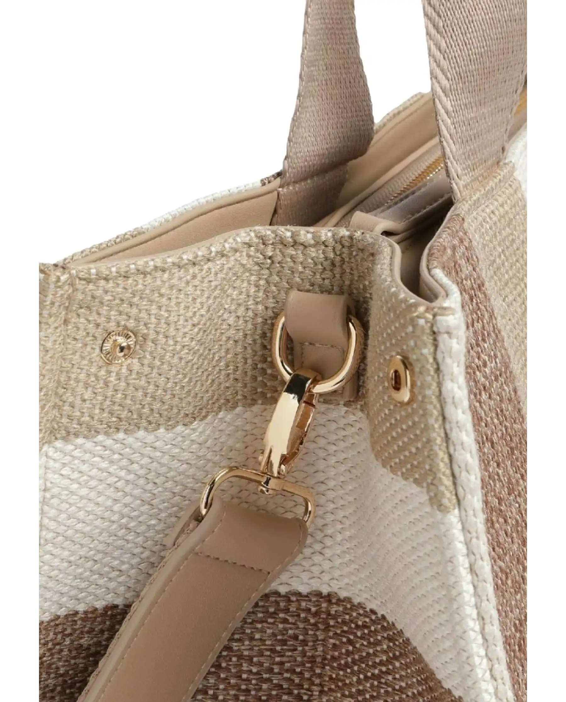 LIU JO BORSA STRIPED BEIGE