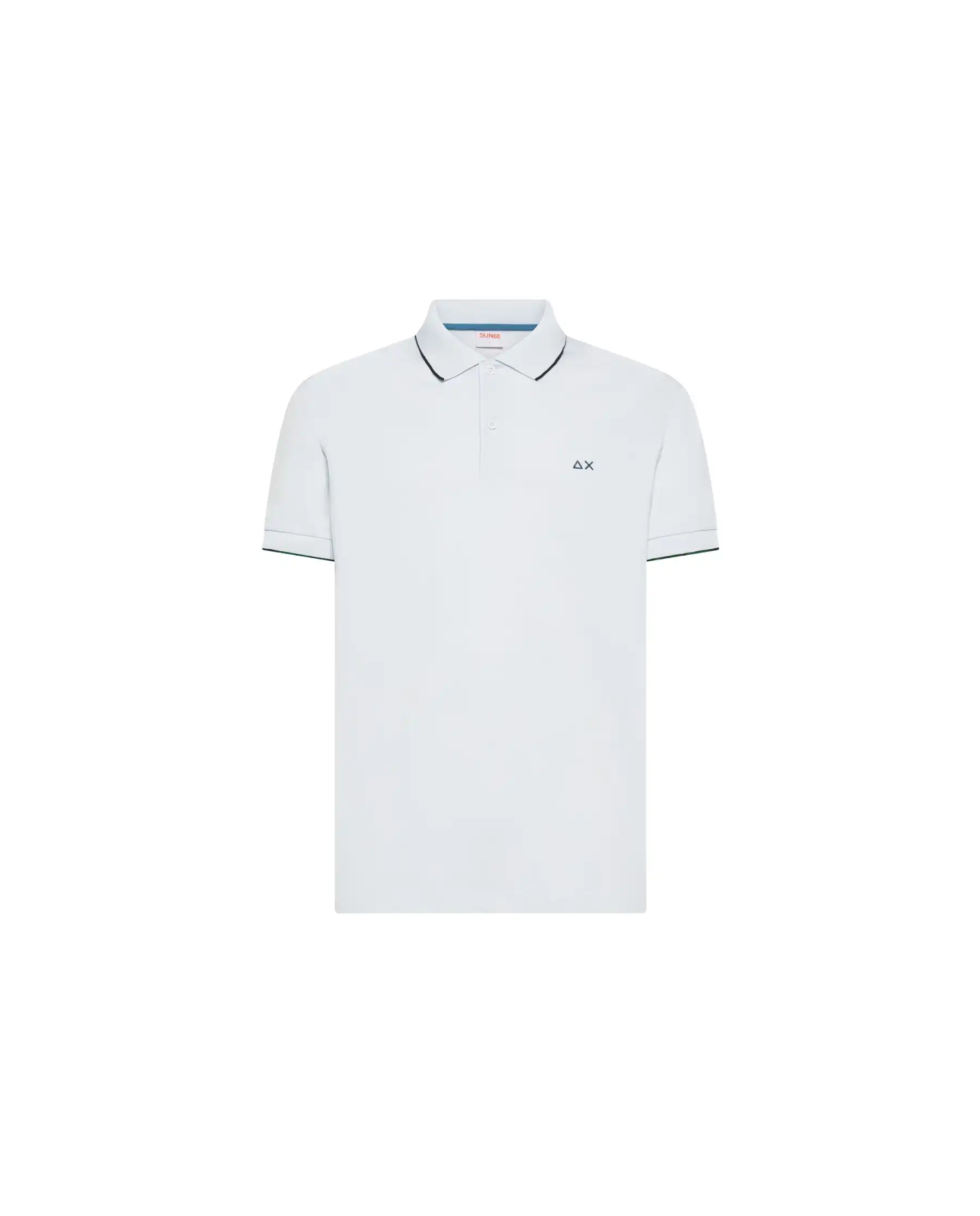 SUN 68 POLO SMALL STRIPE BIANCO