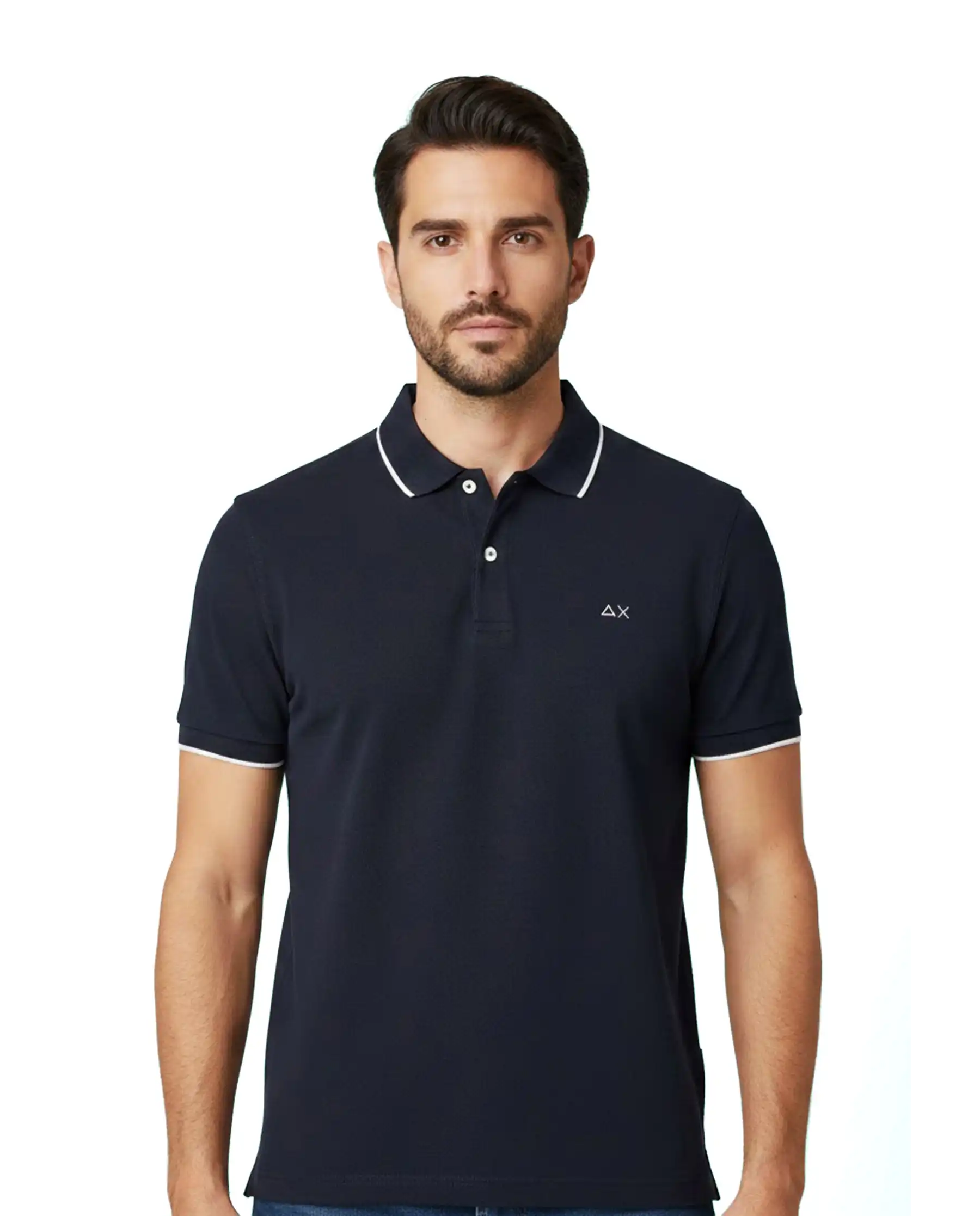 SUN 68 POLO SMALL STRIPE BLU