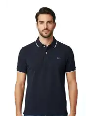 SUN 68 POLO SMALL STRIPE BLU