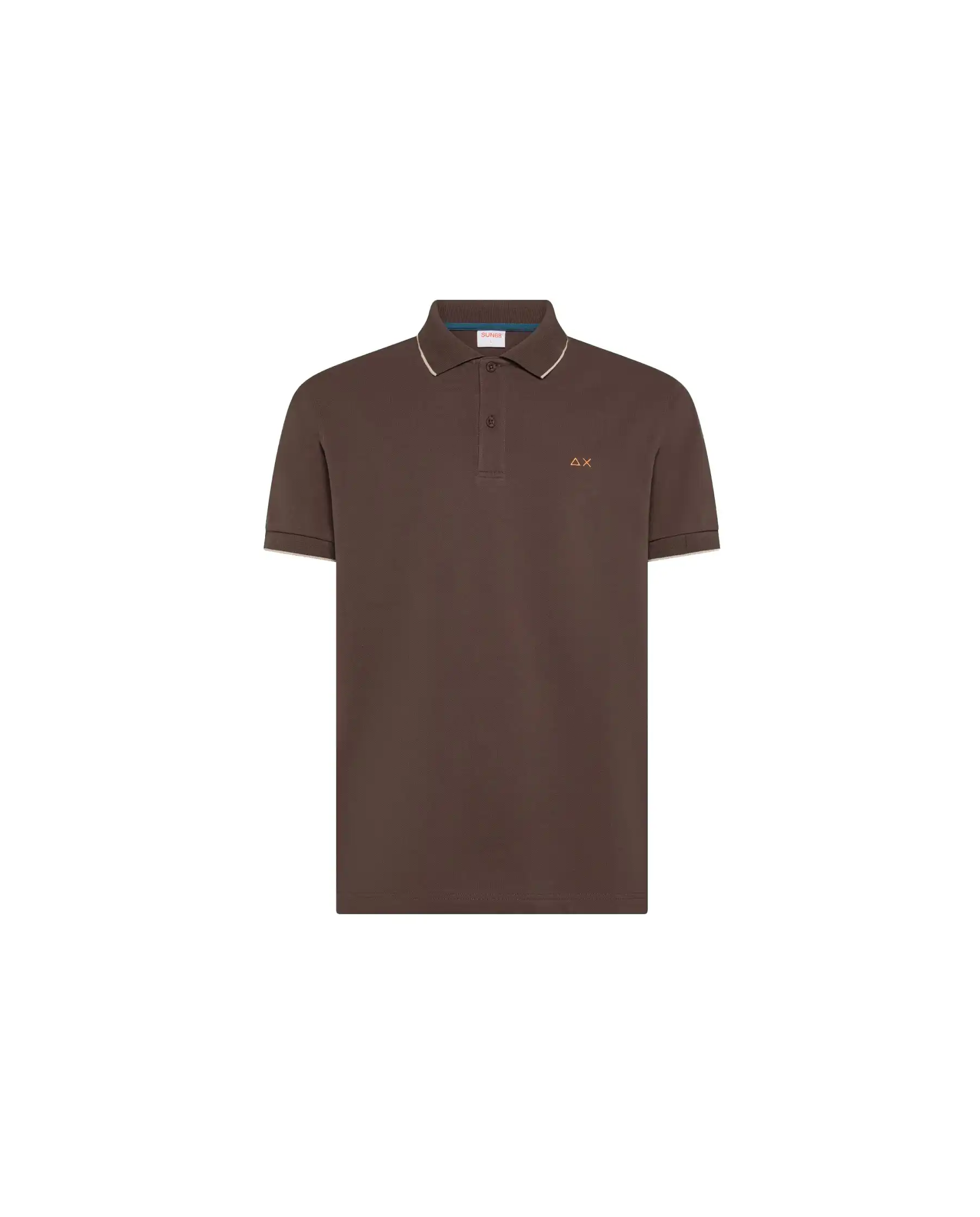 SUN 68 POLO SMALL STRIPE MARRONE