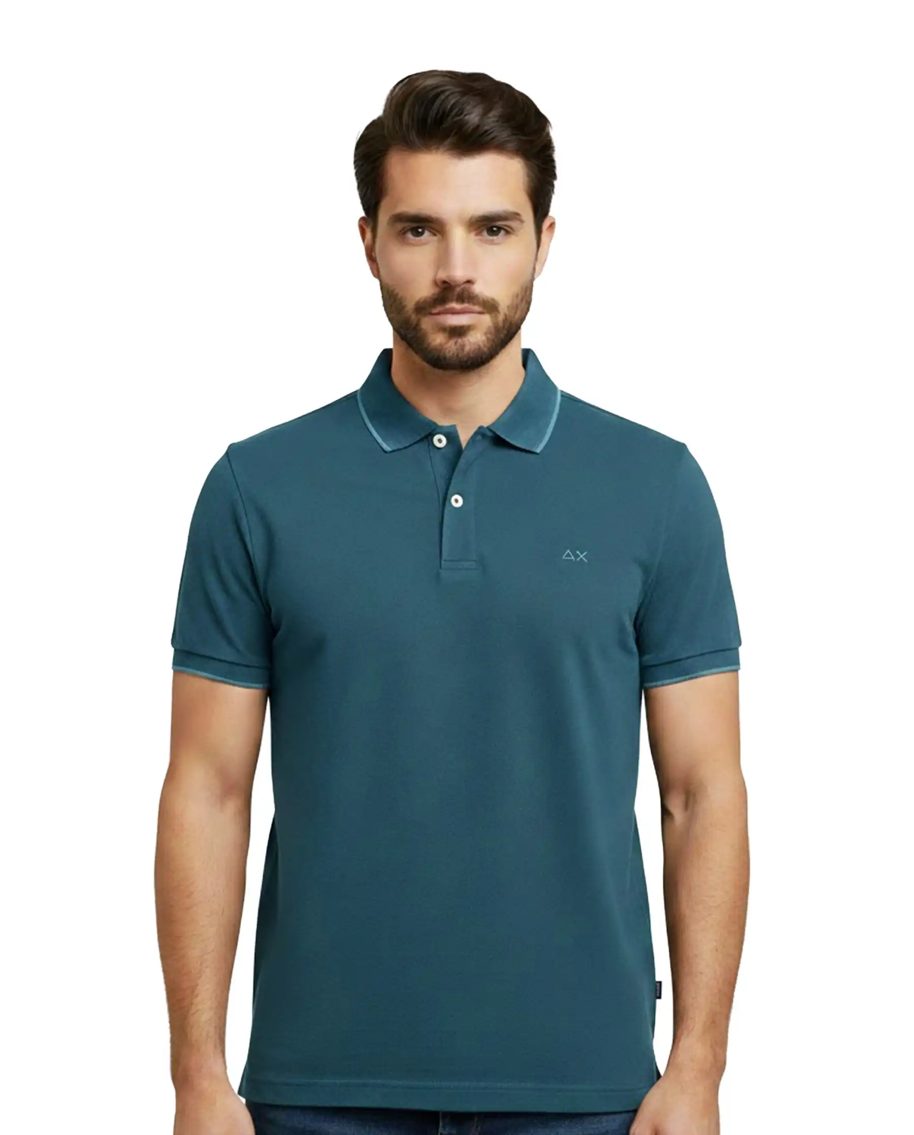 SUN 68 POLO SMALL STRIPE BLU