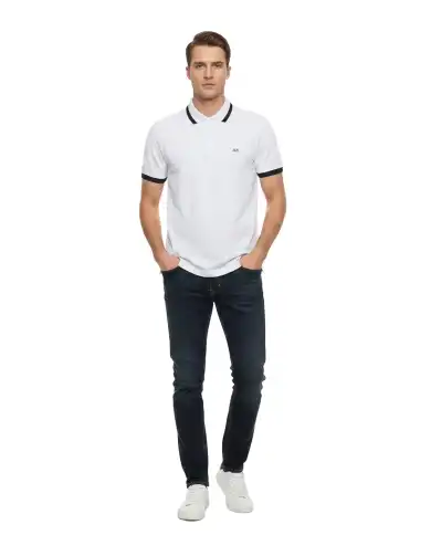 SUN 68 POLO BIG STRIPE BIANCO