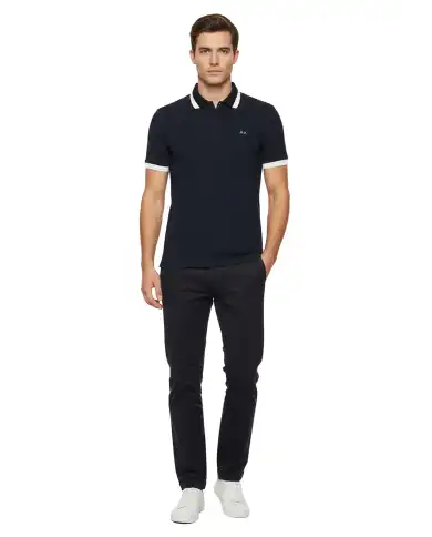 SUN 68 POLO BIG STRIPE BLU