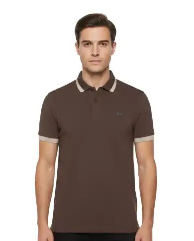 SUN 68 POLO BIG STRIPE MARRONE