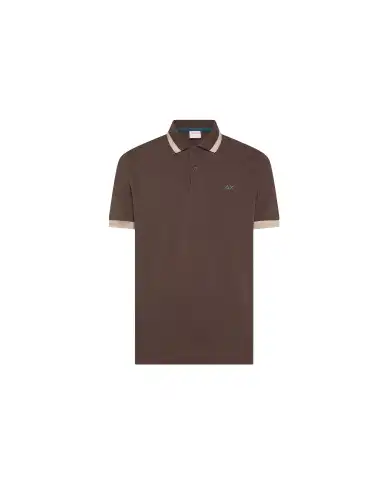 SUN 68 POLO BIG STRIPE MARRONE