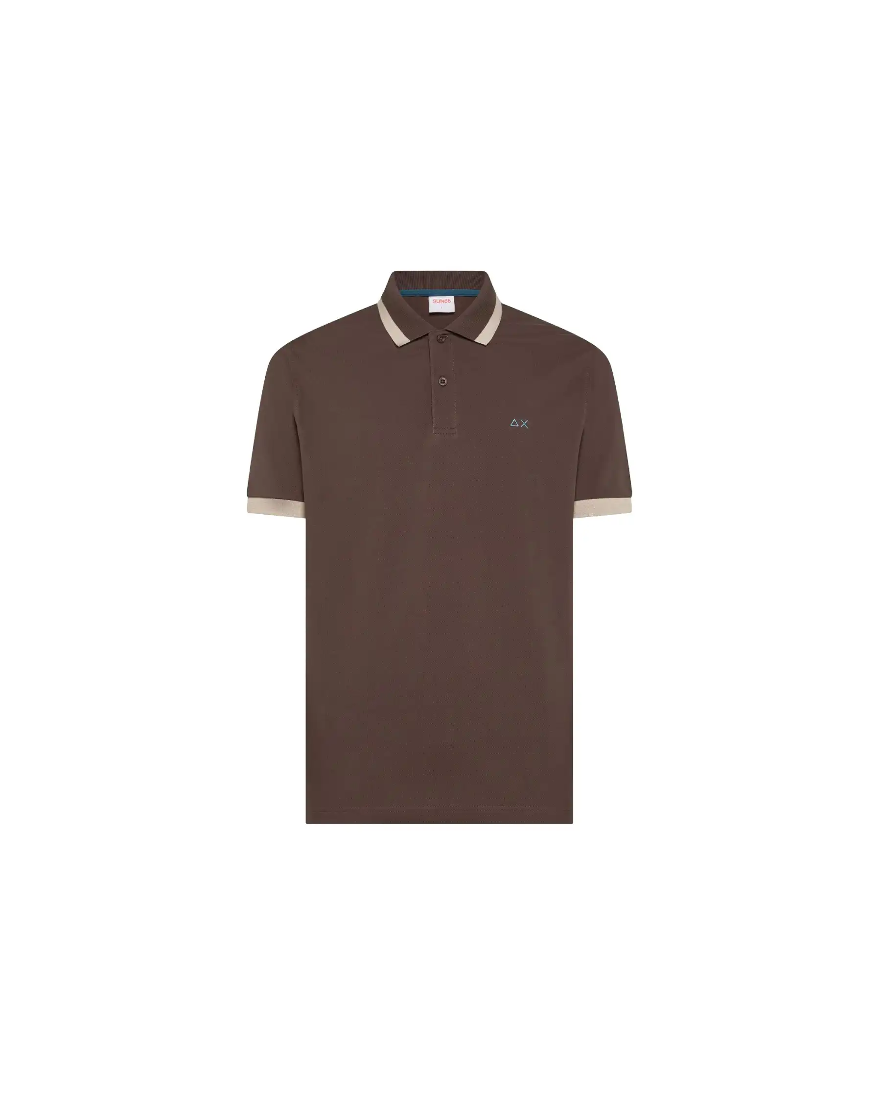 SUN 68 POLO BIG STRIPE MARRONE