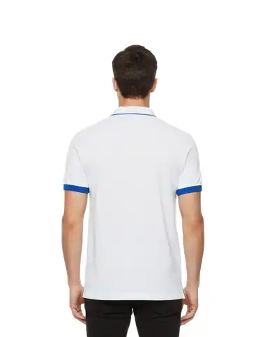SUN 68 POLO SMALL STRIPE FLUO BIANCO