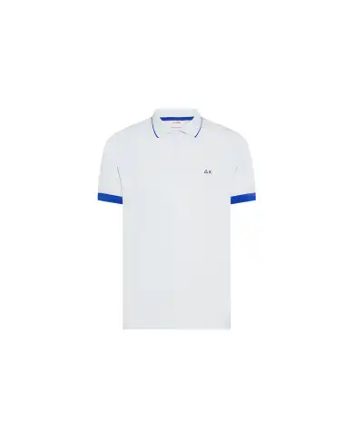 SUN 68 POLO SMALL STRIPE FLUO BIANCO