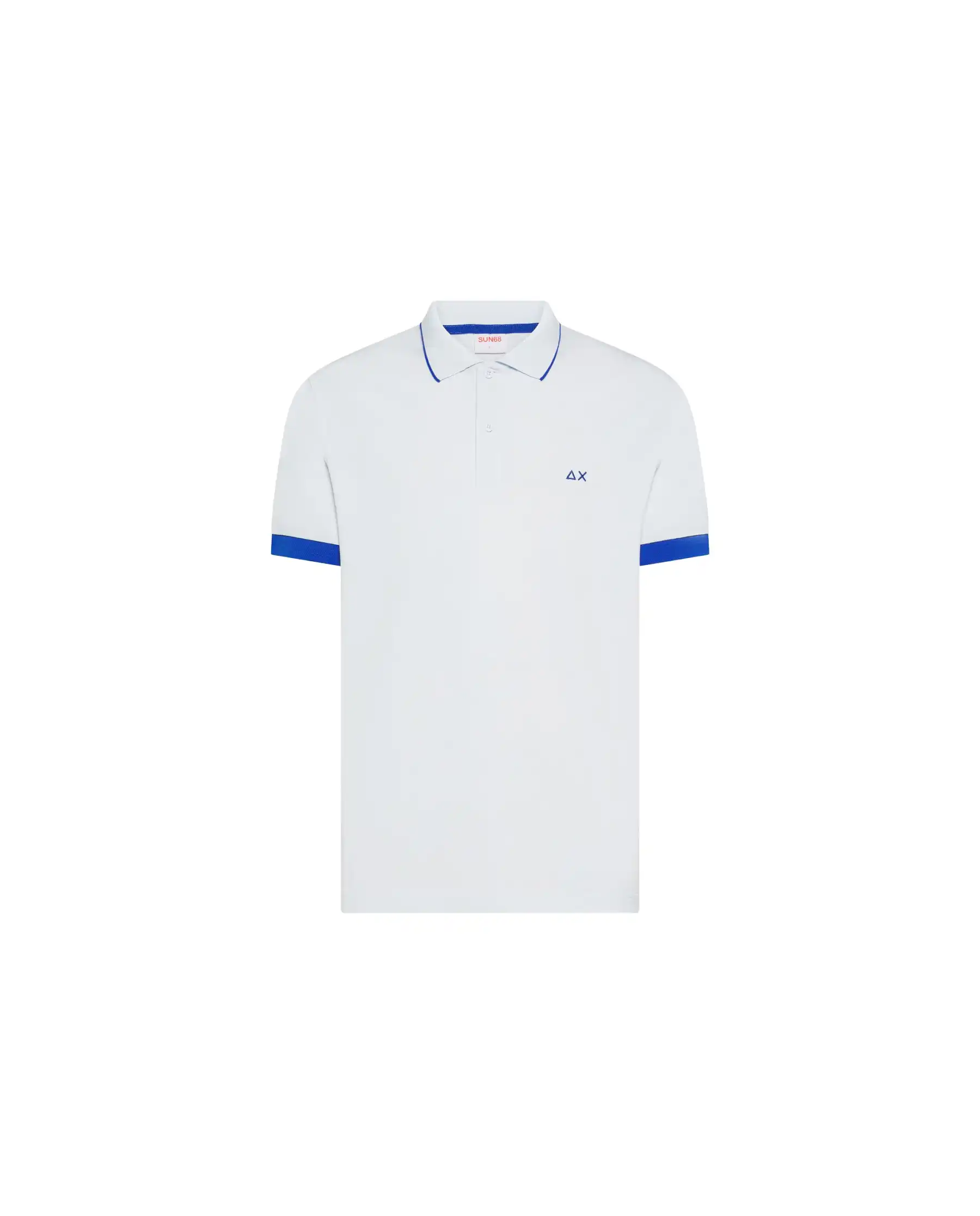 SUN 68 POLO SMALL STRIPE FLUO BIANCO