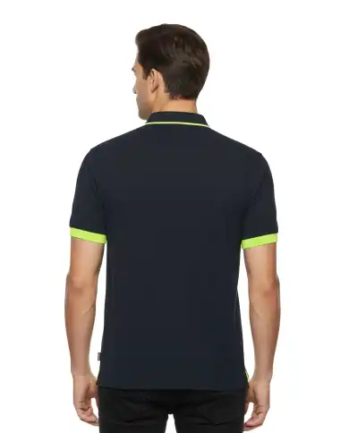 SUN 68 POLO SMALL STRIPE FLUO BLU