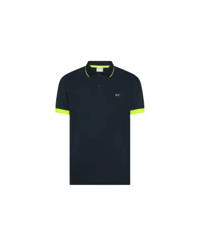 SUN 68 POLO SMALL STRIPE FLUO BLU