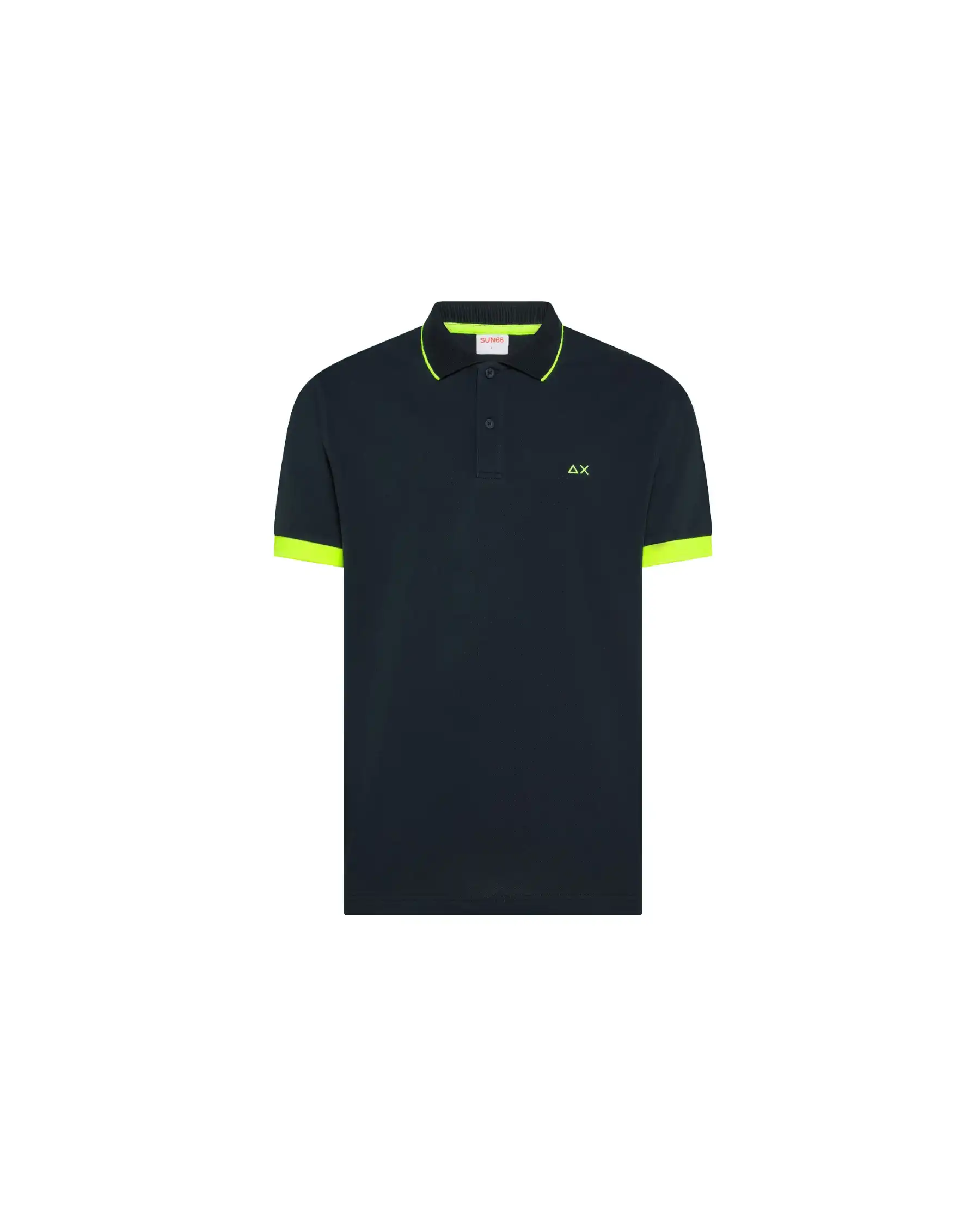SUN 68 POLO SMALL STRIPE FLUO BLU