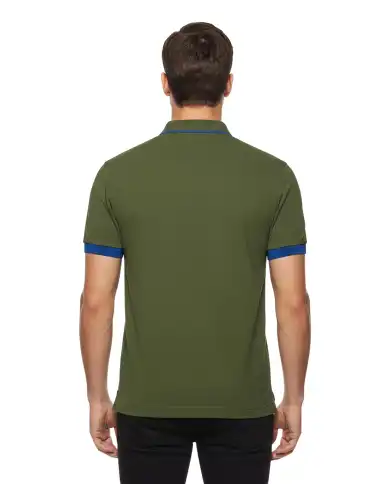 SUN 68 POLO SMALL STRIPE FLUO VERDE MILITARE
