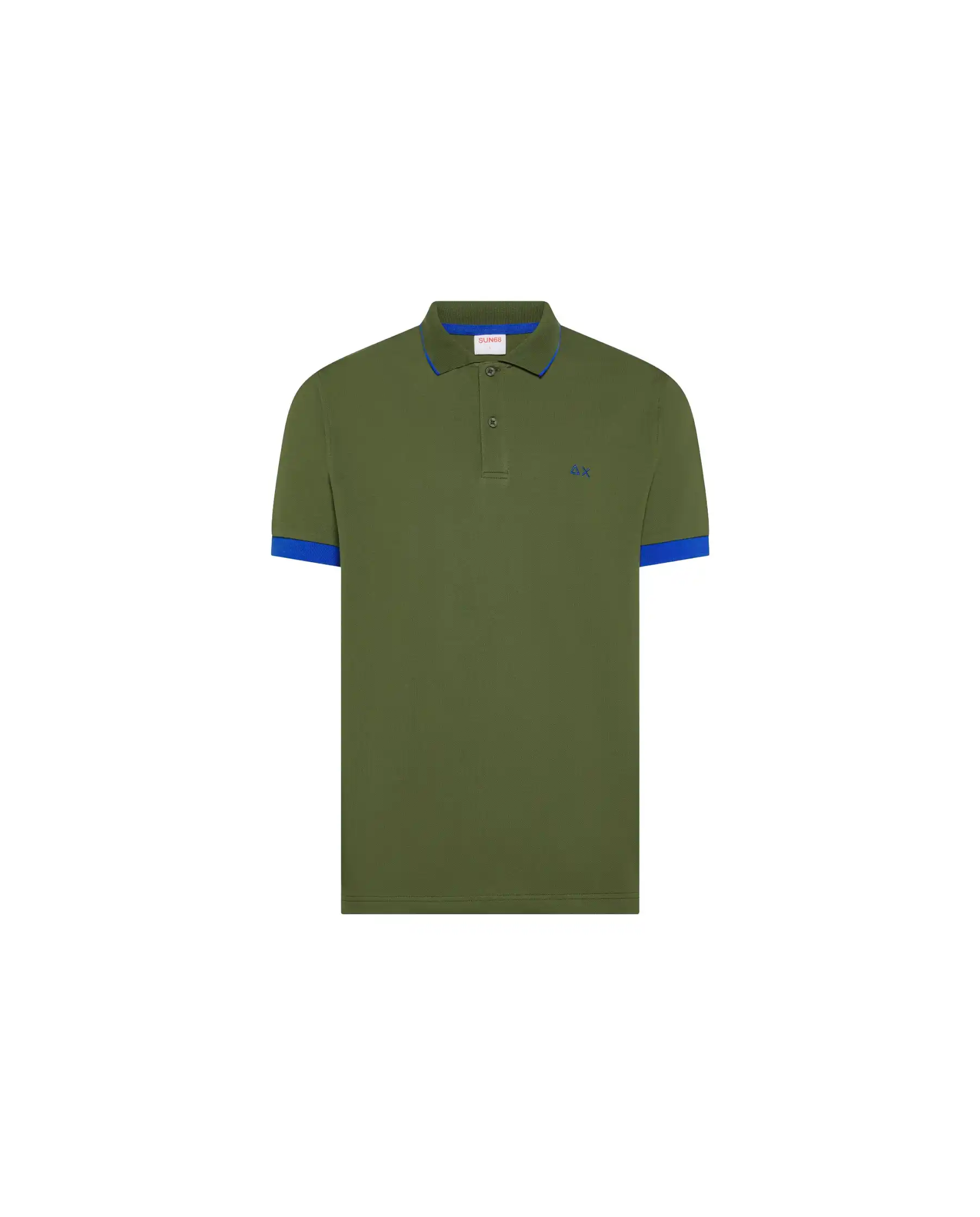 SUN 68 POLO SMALL STRIPE FLUO VERDE MILITARE