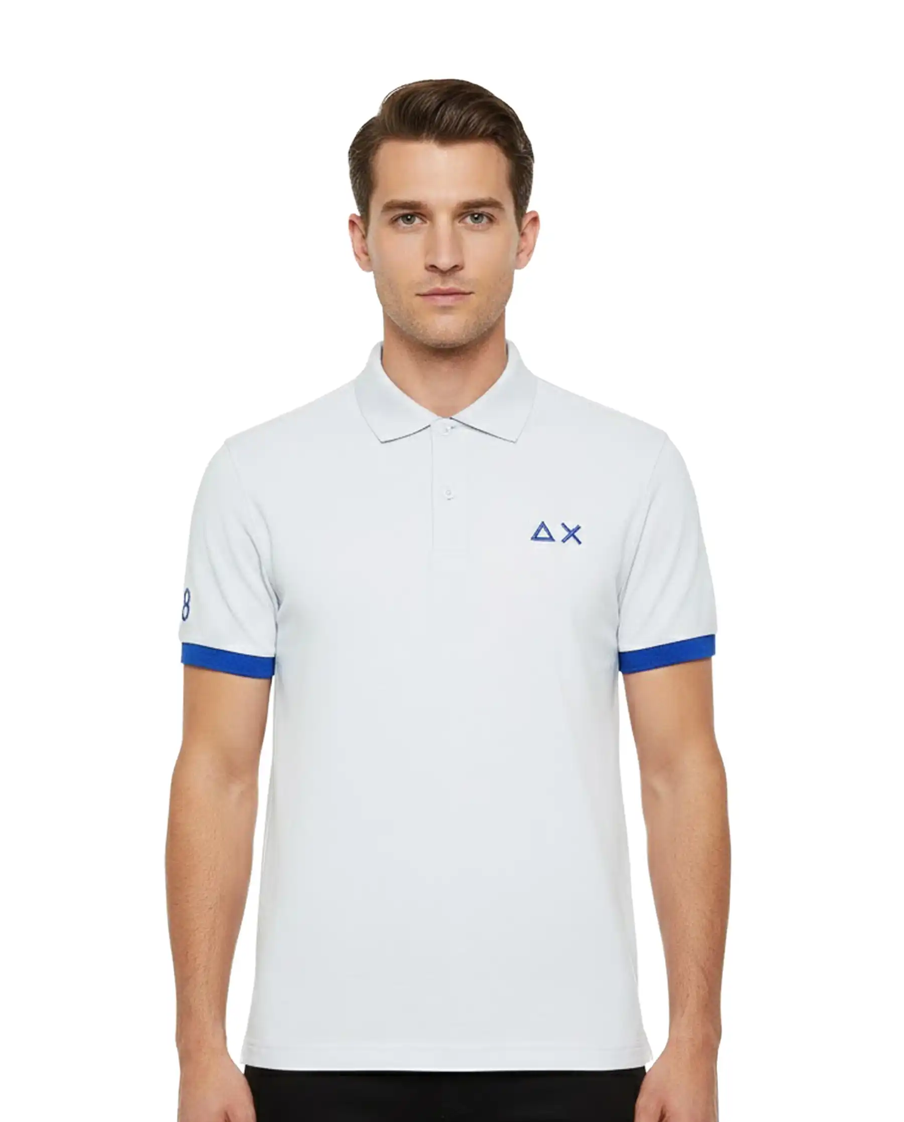 SUN 68 POLO BIG LOGO FLUO BIANCO