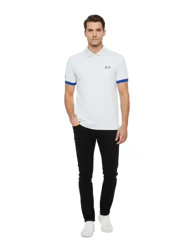 SUN 68 POLO BIG LOGO FLUO BIANCO