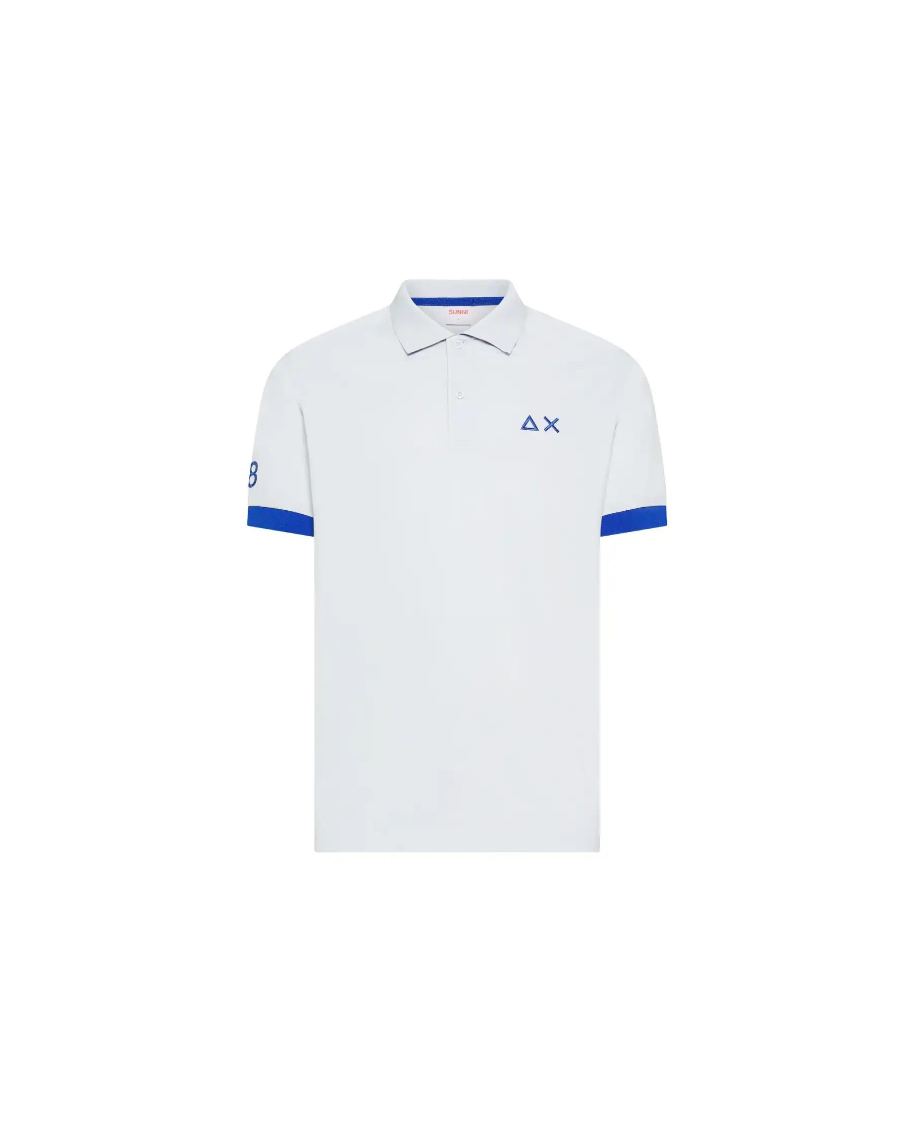 SUN 68 POLO BIG LOGO FLUO BIANCO