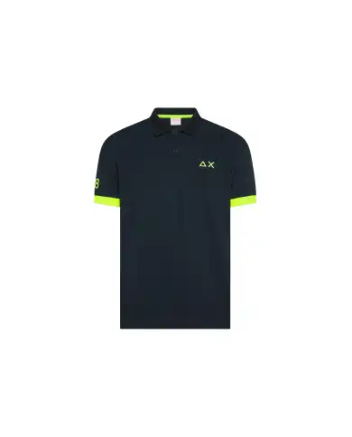 SUN 68 POLO BIG LOGO FLUO BLU