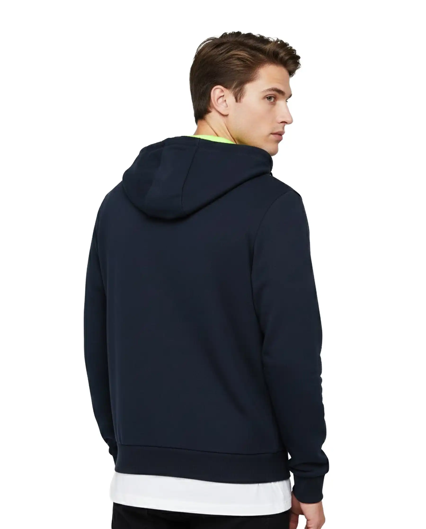 SUN 68 FELPA CON CAPPUCCIO FLUO BASIC BLU