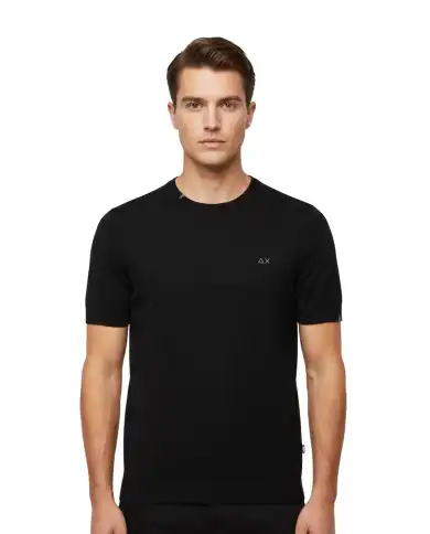 SUN 68 T-SHIRT SWEATER BASIC NERO