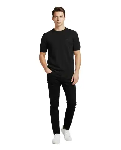 SUN 68 T-SHIRT SWEATER BASIC NERO