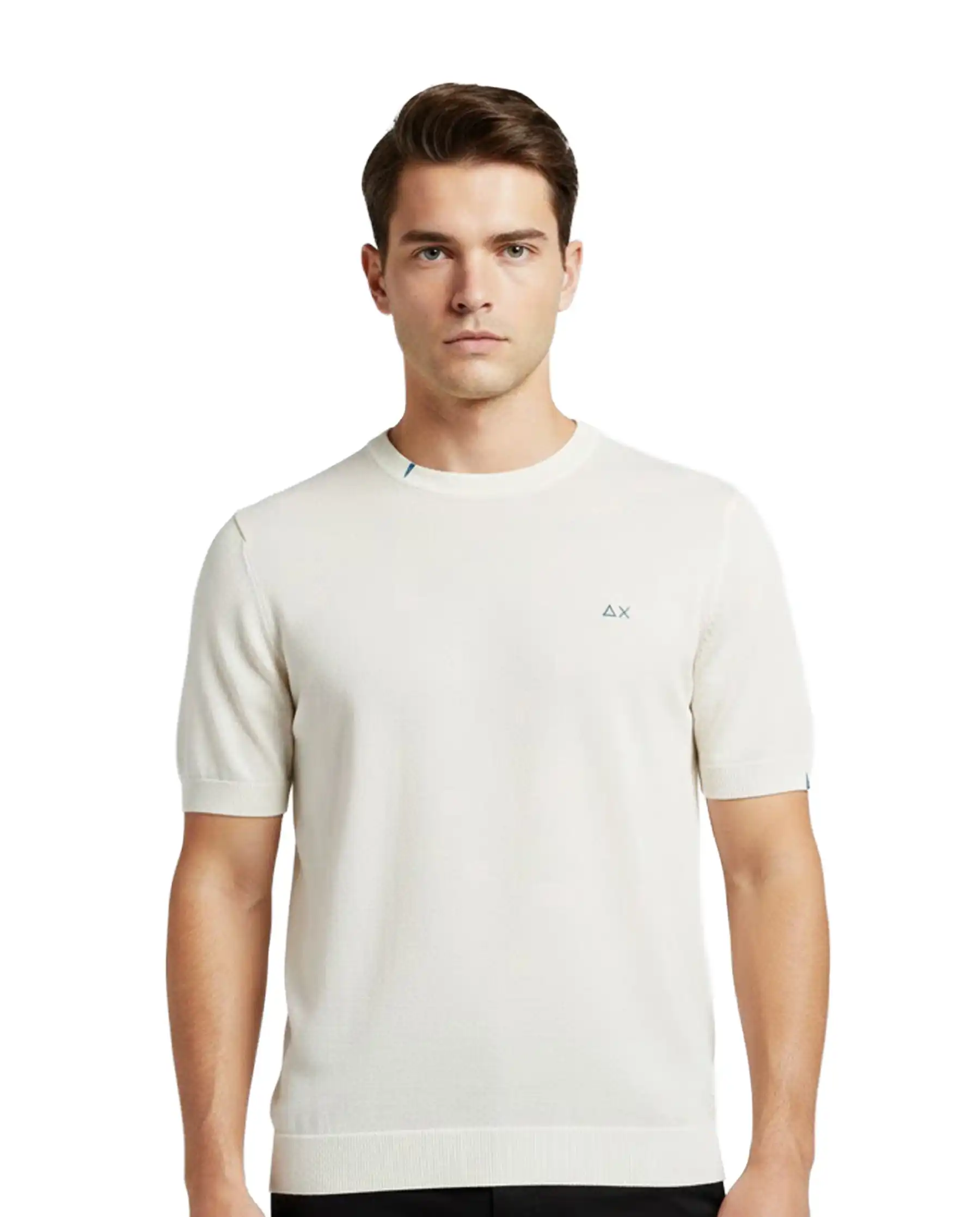 SUN 68 T-SHIRT SWEATER BASIC PANNA