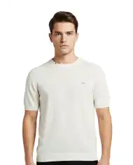 SUN 68 T-SHIRT SWEATER BASIC PANNA