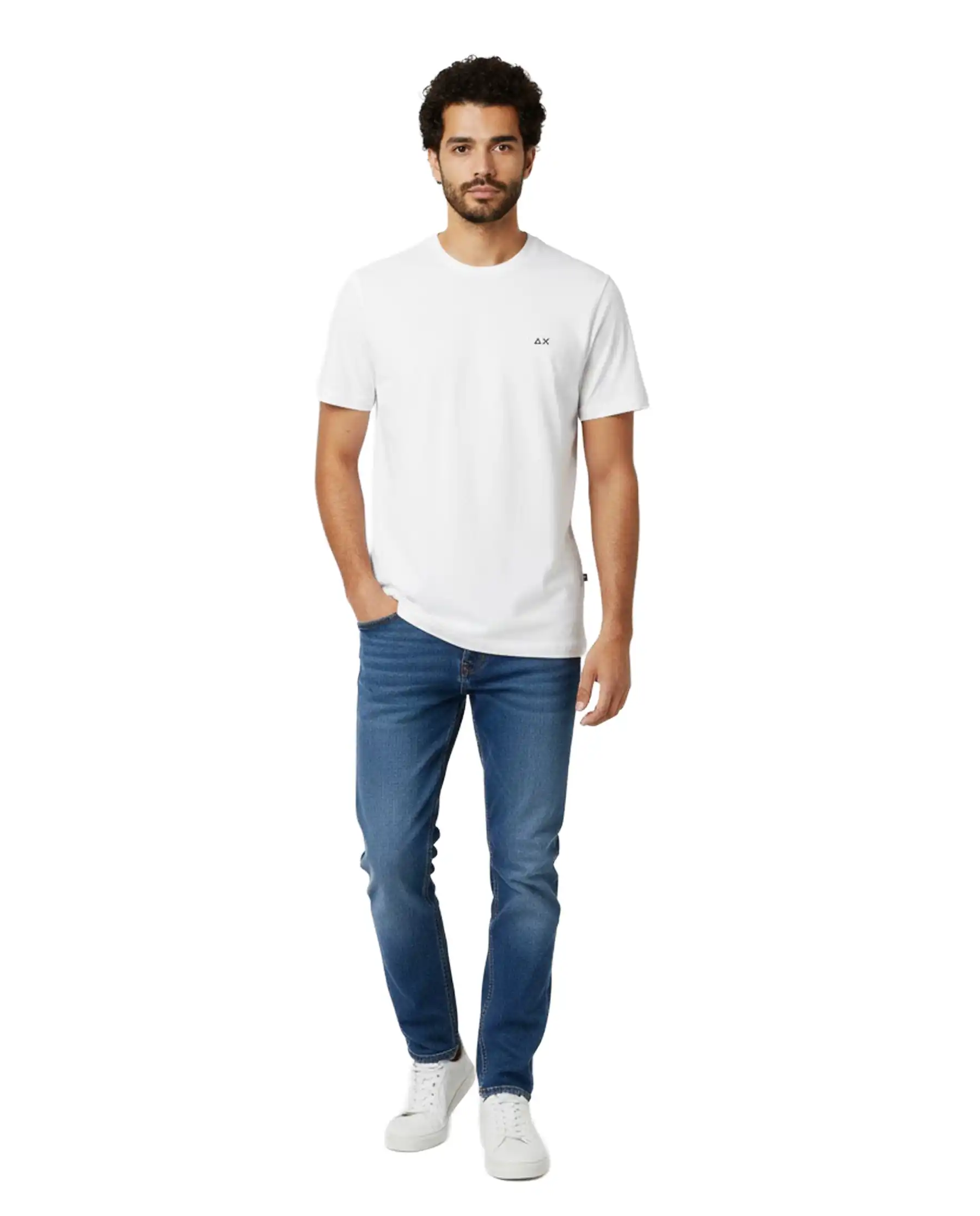 SUN 68 T-SHIRT BIG LOGO BIANCO